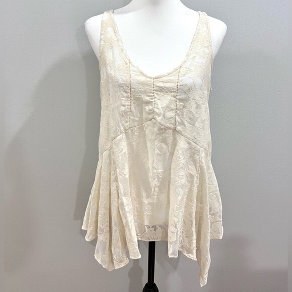 Anthropologie Vanessa Virginia lacework cotton blend top size small - Picture 3 of 7